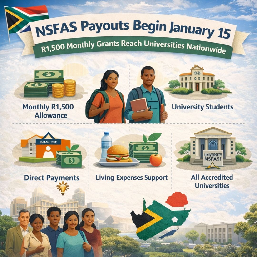 NSFAS Payouts Begin Janaury 15