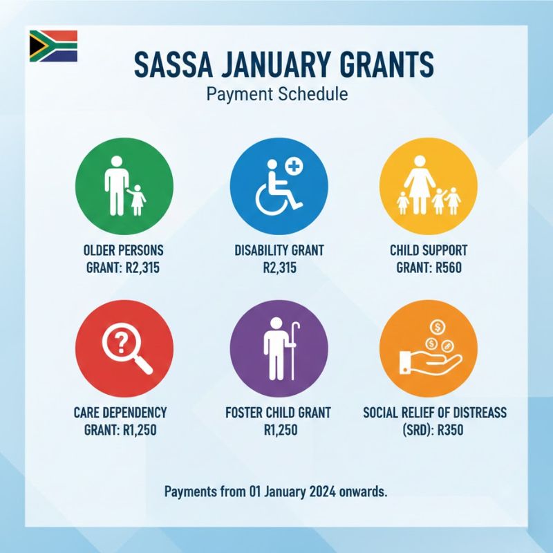 SASSA Publishes Full January Grant Schedule